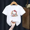Summer Short Sleeved Anime Cute Hello Kitty Printed Children T-Shirt Cartoon Kid T Shirt Casual Top Girl Boy Clothing Baby Tee 4
