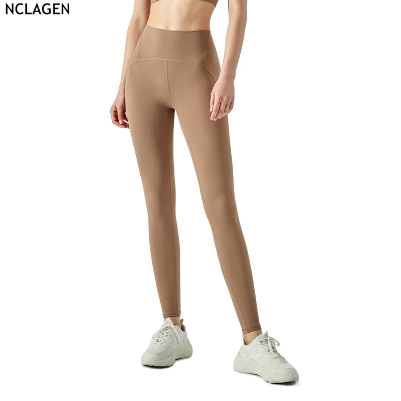 

NCLAGEN Nylon Women's Yoga Pants High Waist Summer Hip Lifting Sports Leggings Naked Feel Fitness Tights GYM Workout Bottoms