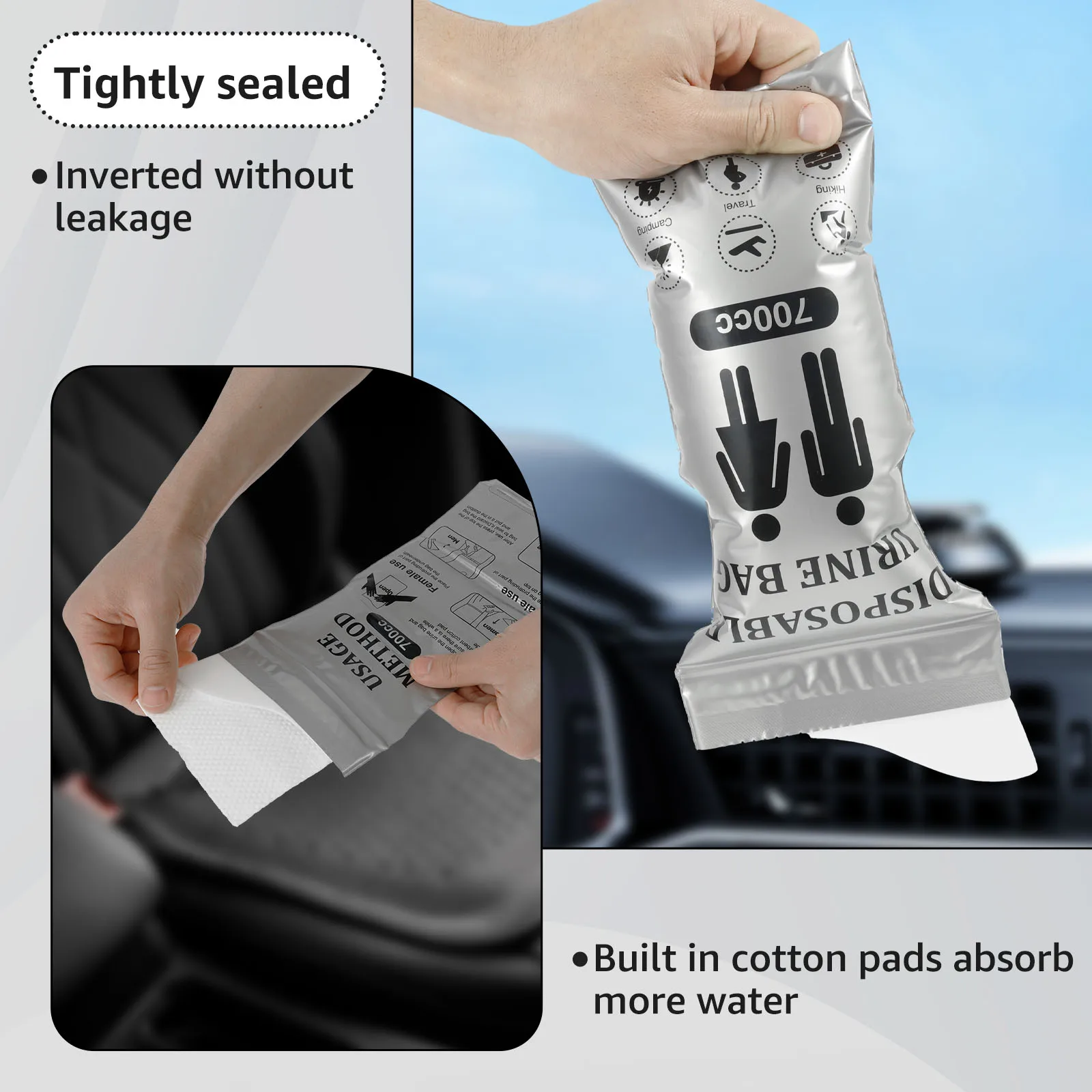 24Pcs Urine Bag 700ML Outdoor Emergency Urinal Pouch Portable Travel Pee Bag Vomit Pocket Disposable Travel Mobile Toilet Unisex