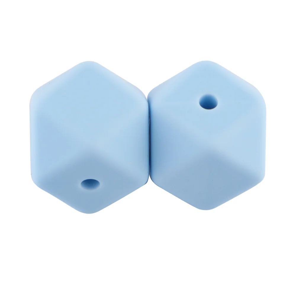 Set of 10 Pearl Hexagon Silicone Beads