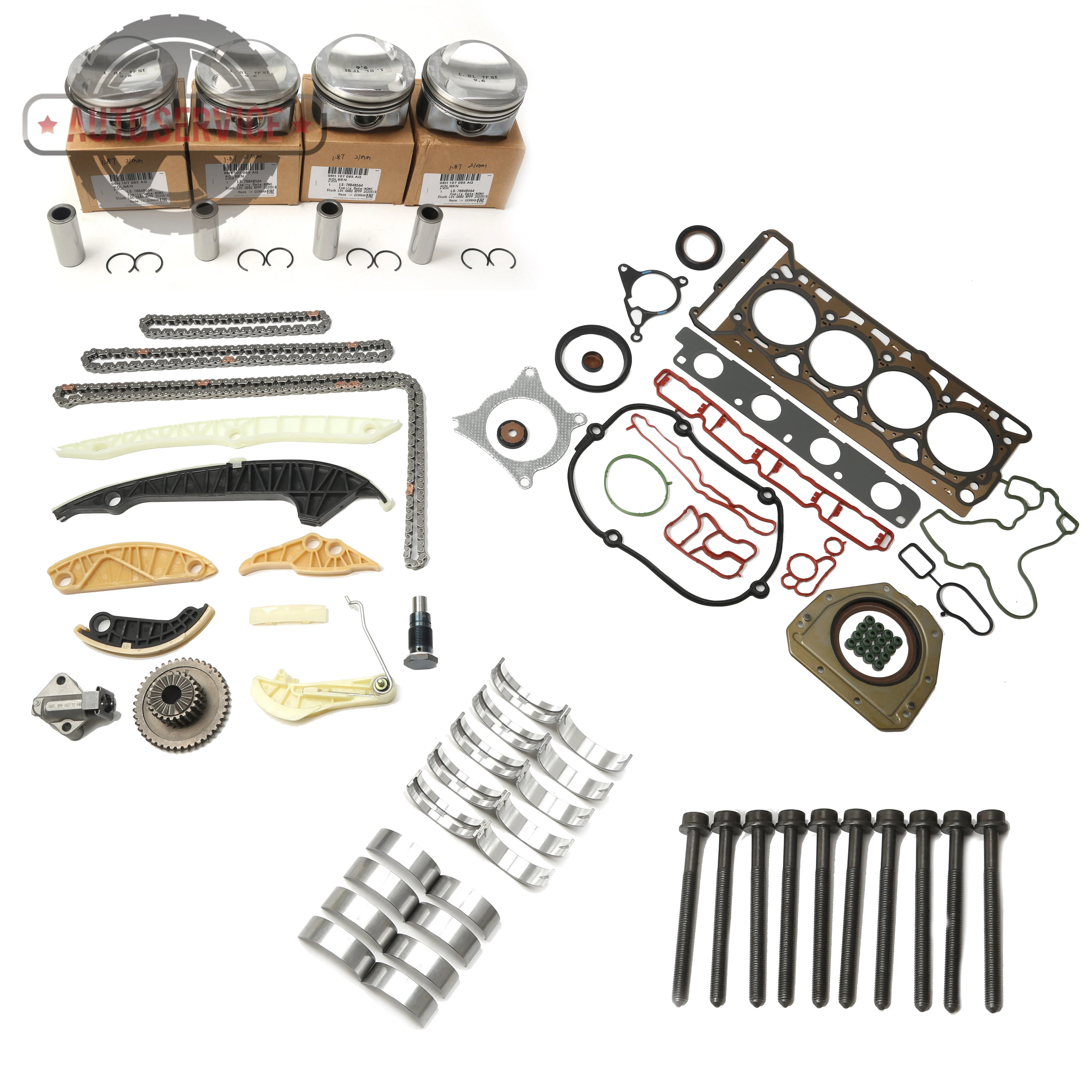 

Engine 21MM Piston Pin Timing Gaskets Repair Kit For VW Golf Passat CC Audi A4 A5 TT Skoda Octavia Superb 1.8T 06H 107 065 CP