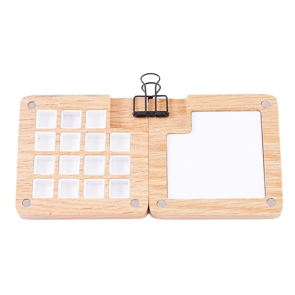 Empty Wooden Watercolor Palette Ins Style Travel Portable Mini Watercolor Acrylic Paint Box Square Tray Box Art Painting Supplie paint tray color palette watercolor palette