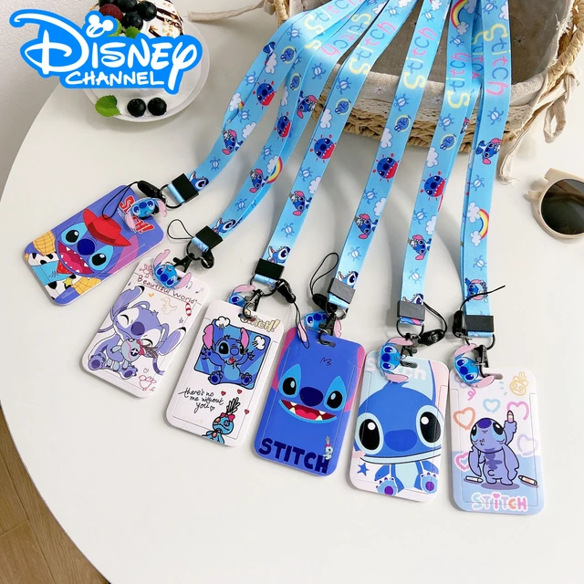 Porte-cartes d'identité suspendu Disney Stitch, porte-cartes d'identité,  porte-cartes de crédit, porte-clé, porte-photo - AliExpress