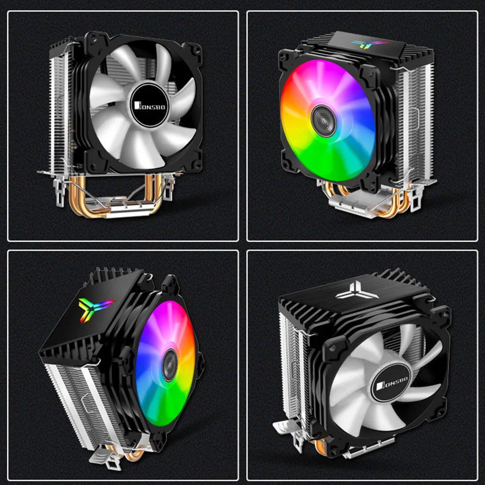 Jonsbo CPU 쿨러, 인텔 및 AMD용 냉각 선풍기, RGB 3 핀, CR1200, 2, 6mm 히트 파이프, 90mm