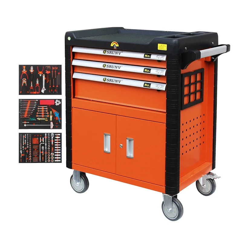 

181pc Auto Repair Tool Cabinet Trolley Premium Tool Cart with All the tools