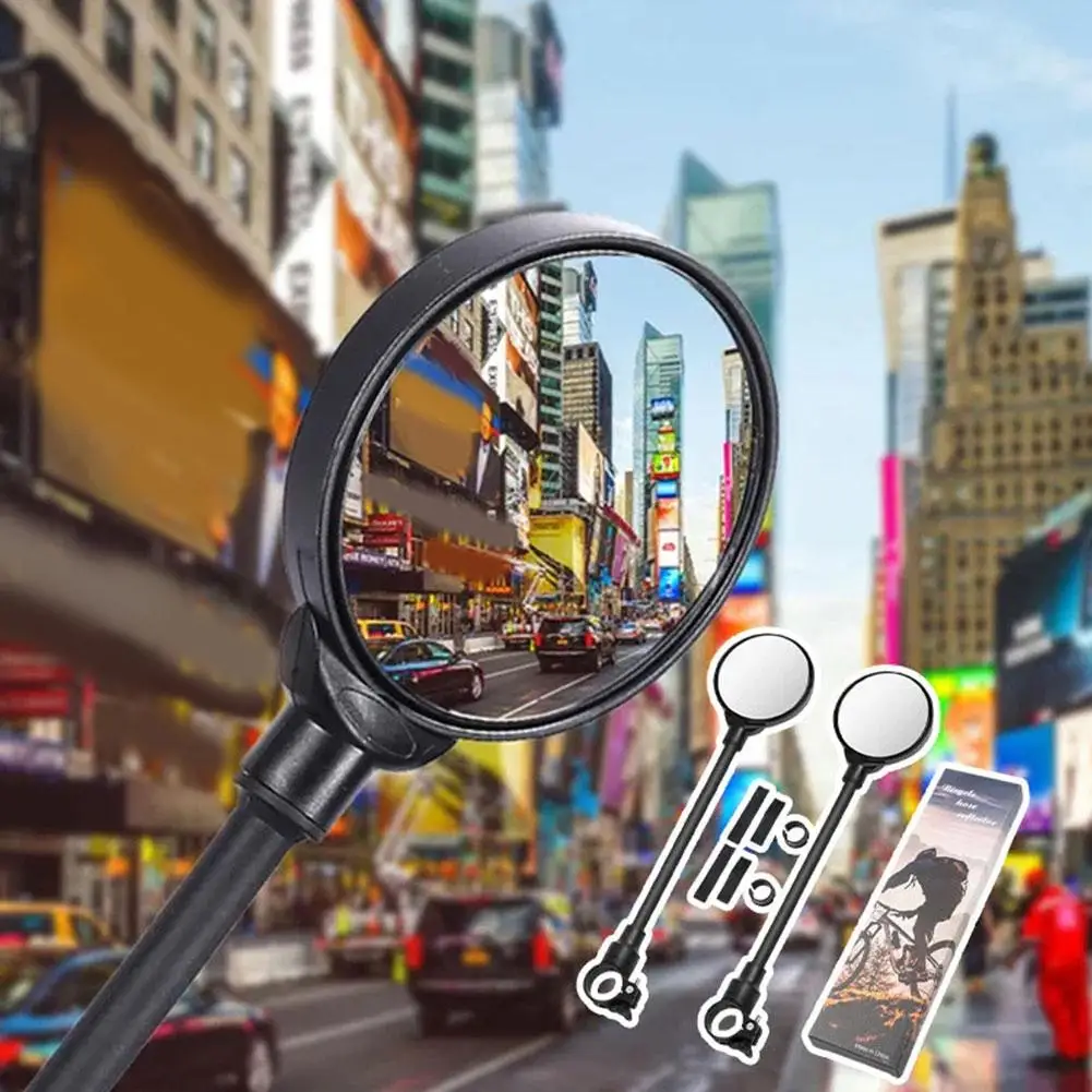 

Регулируемые зеркала заднего вида на руль, 1/2 шт., вращающийся на 360 ° шланг высокого разрешения для езды на велосипеде R7L9