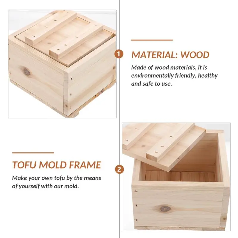 1pc Wooden Tofu Making Mold Household Tofu Maker Press Mold Wooden Tofu Press Mold Soybean Curd Maker