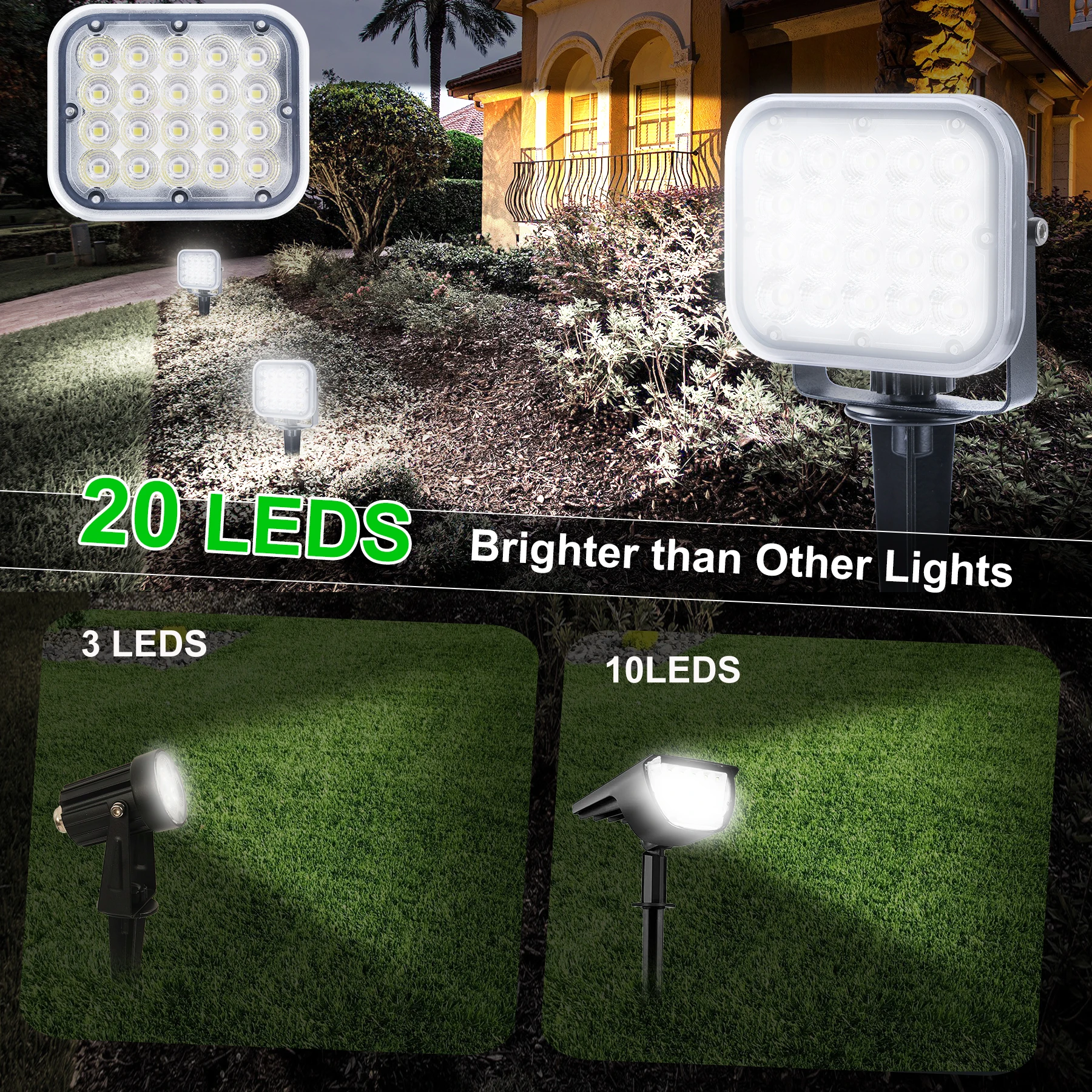 3000K/6000K/RGB Solar LED Light Outdoor IP65 Solar Lamp Garden Decoration 4in1/2in1 Outdoor Super Bright Landscape Spotlight