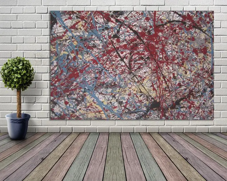 

Abstract Modern JACKSON style ACRYLIC PAINTING , wall art , Jackson wall art , Jackson Canvas ,Office Decor, Home Decor painting