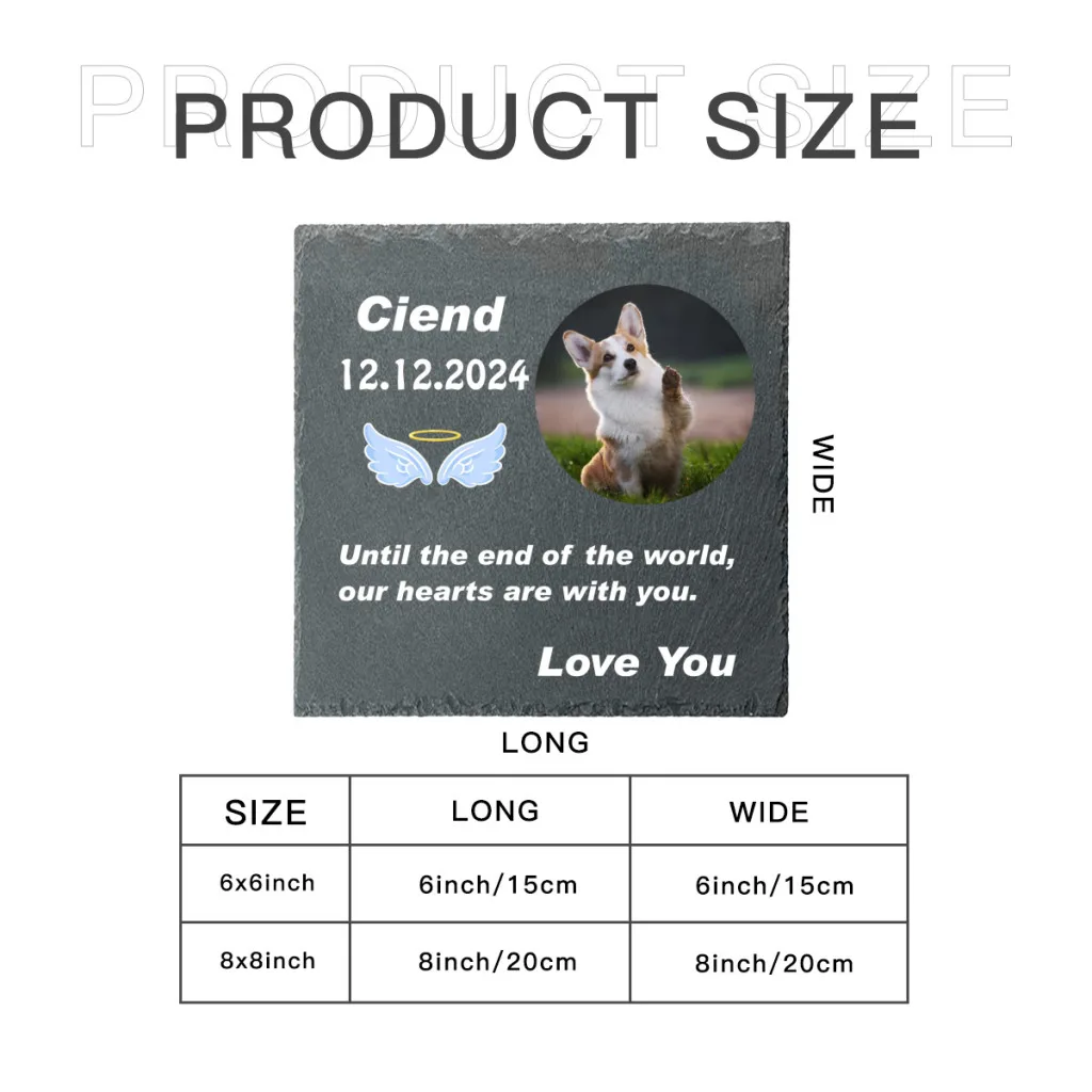 Personalized Memorial Plaque for Pet, Dog, Cat, Engraved Grave Stone with Photo, Memorial Graveside Grave Marker