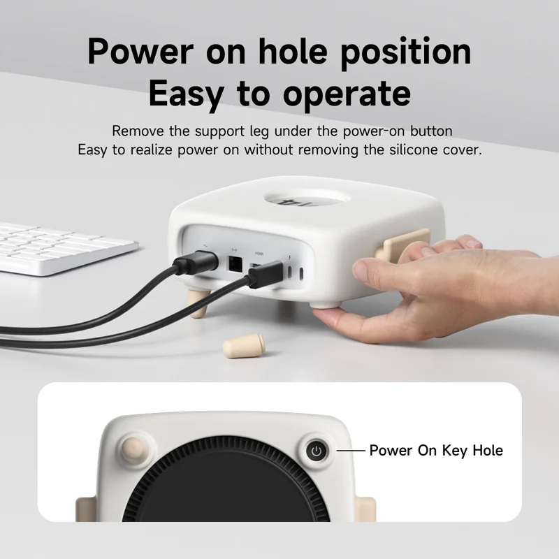 Hagibis Silicone Protective Cover Case for Mac Mini M4/M4 Pro 2024 Soft Shockproof Anti-Scratch Dock Dustproof Desk Stand Cute