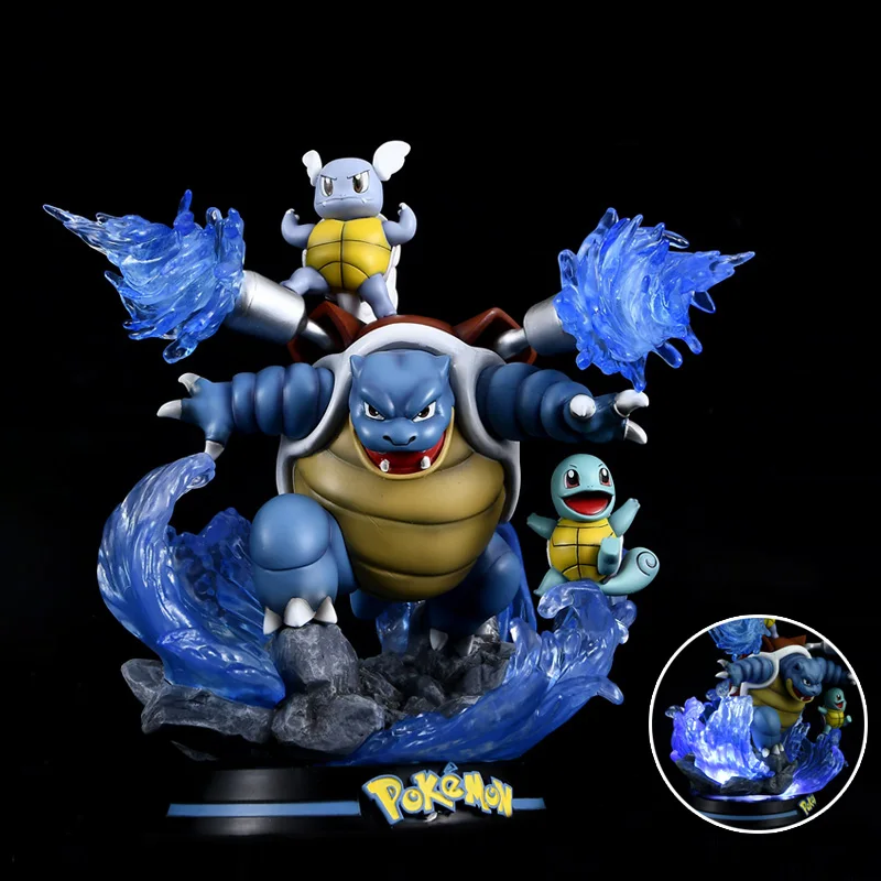

24cm Pokemon Blastoise Anime Figure Mewtwo Charizard Dragonite Venusaur Gengar Illuminous Figurine Pvc Statue Model Toy Gift
