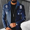 Men's Denim jacket 2022 Autumn Casual Pure Cotton Slim Fit  Stylish Motorcycle Jean Jacket Streetwear Men Coats 1