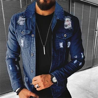 Men's Denim jacket 2022 Autumn Casual Pure Cotton Slim Fit  Stylish Motorcycle Jean Jacket Streetwear Men Coats 1