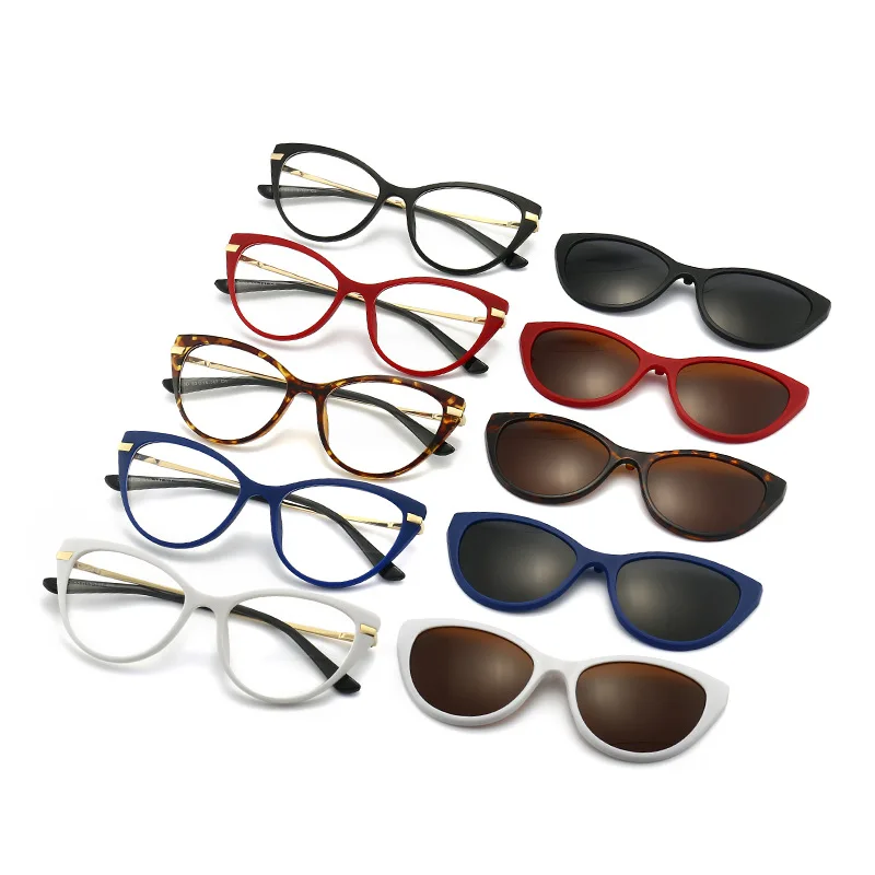Brand Fashion Nearsighted Glasses Women White Cat Eye Polarized Sunglasses Spring TR90 Prescription Eyeglasses Clips On Glasses 6