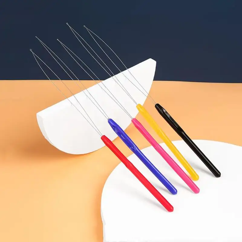 5Pcs New Tufting Gun Needle Threader Colorful Plastic Handle Thread Threader Cross Embroidery Beading Device For Sewing Tools