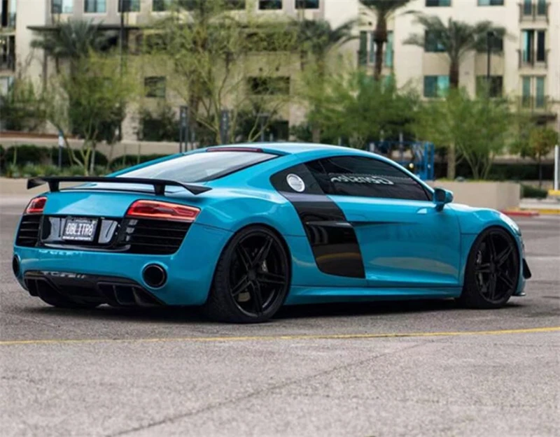 Real Carbon Fiber SPOILER For Audi R8 V8 V10 GT 2007 2008 2009 2010 2011 2012 2013 2014 2015 REAR WING TRUNK LIP SPOILERS - - Racext 39