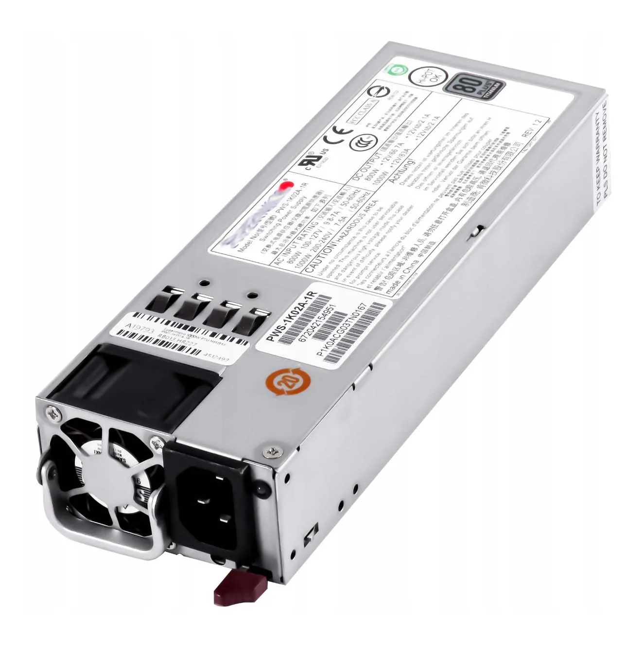 

Оригинал для супермикро Φ 1000W 1U избыточный блок питания 80 Plus титановый блок питания