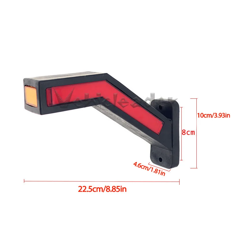 LED Neon Stalk Side Marker Light 12V 24V Truck Trailer Warning Indicator Position Lamp Universal Waterproof Amber Red White 2PCS led marker lights led warning lights
