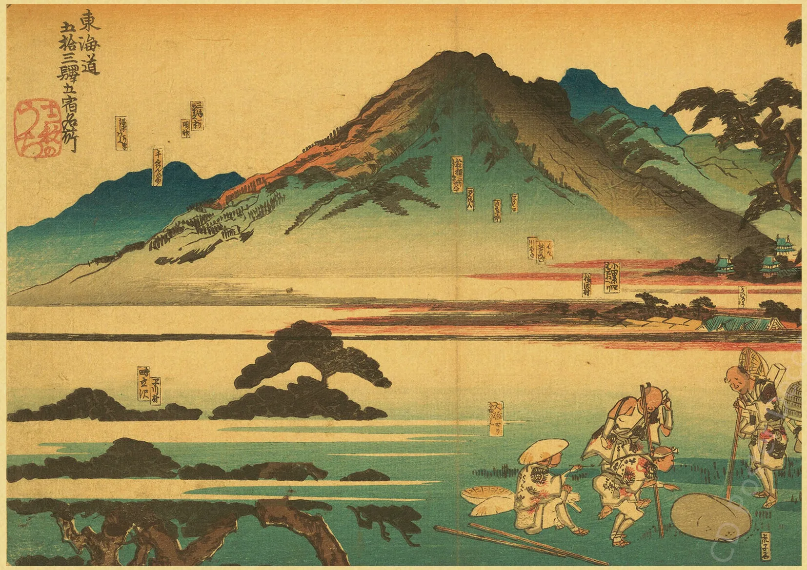 Japanese Landscape Series Retro Poster Kraft Paper Prints Posters Vintage Home Room Bar Cafe Decor Aesthetic Art Wall Paintings Peckshirt