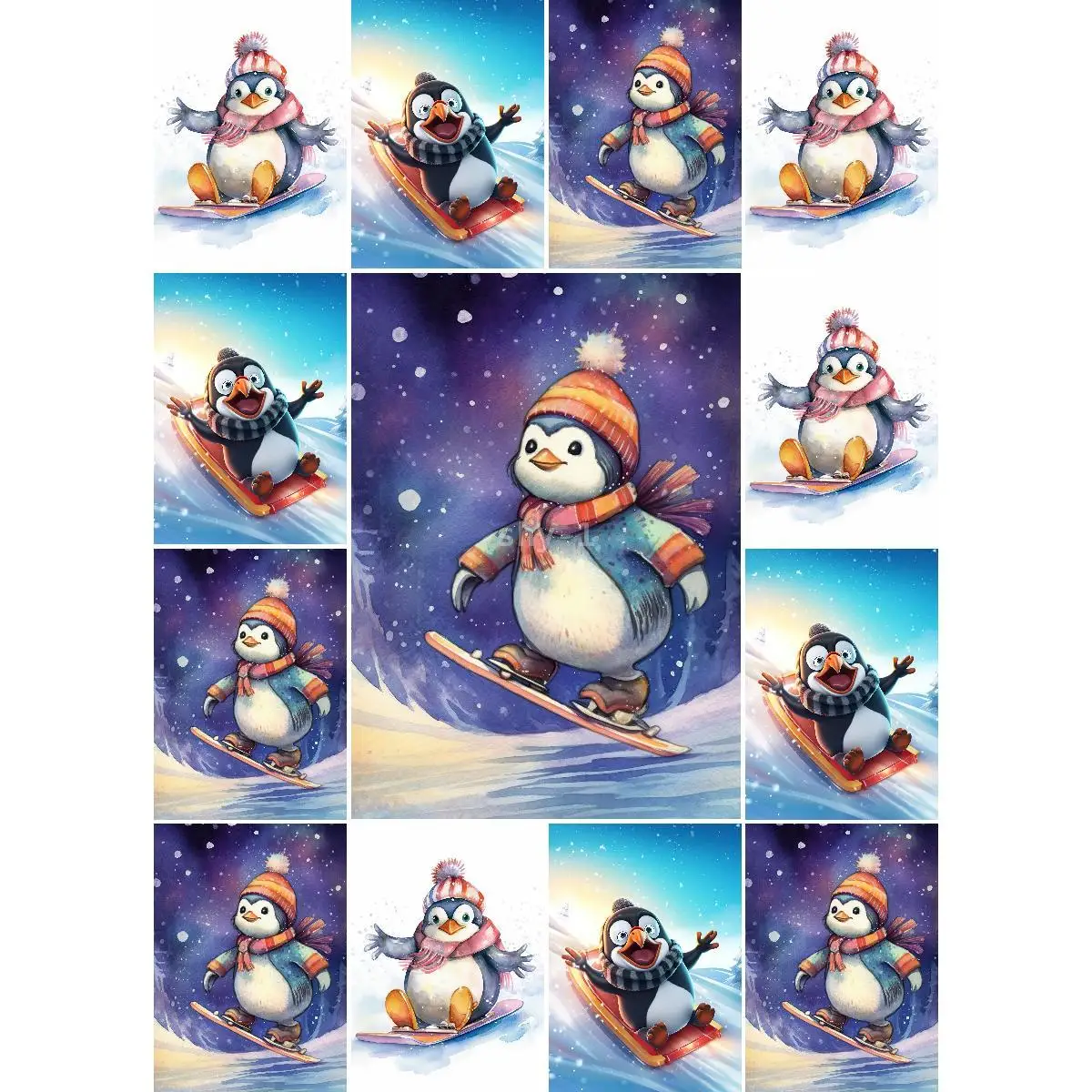 

Настенный художественный постер Пингвин для катания на лыжах, коллекция природных путешествий, домашний декор для гостиной и спальни x дюймов