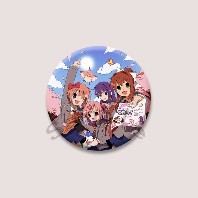 Spiel Doki Doki Literature Club Button Pins Cartoon Natsuki Monika Runde Brosche Rucksack Hut Abzeichen Zubehör Fans Schmuck Geschenk – Detail 17