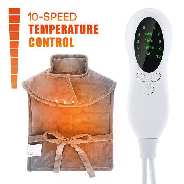 Almohadilla eléctrica térmica con 6 niveles de temperatura, manta eléctrica  Lumbar, esterilla eléctrica de calentamiento rápido para la espalda y el