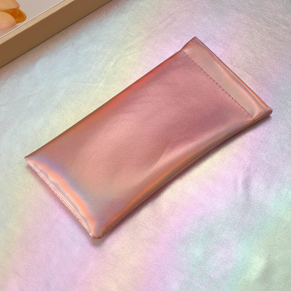 Solid Soft Leather Eyeglasses Pouch Portable Glasses Case Travel Organizer Case Sunglasses 1pc