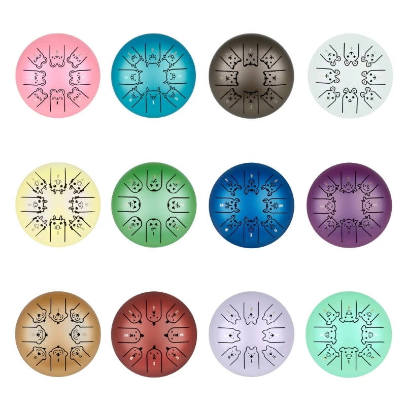 

12 Zodiac Ethereal Drum 8-нотный стальной барабан для языка Handpan Drum Легко играть