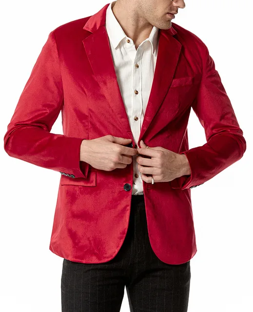 Red Velvet Blazer Red Blazer Jacket Mens Red Velvet Blazer Stylish