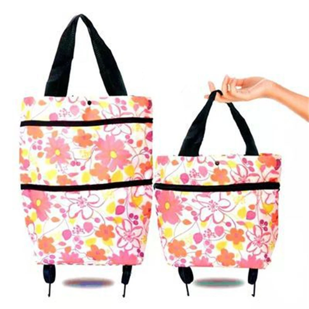 Collapsible Portable Shopping Trolley Bag with Wheels