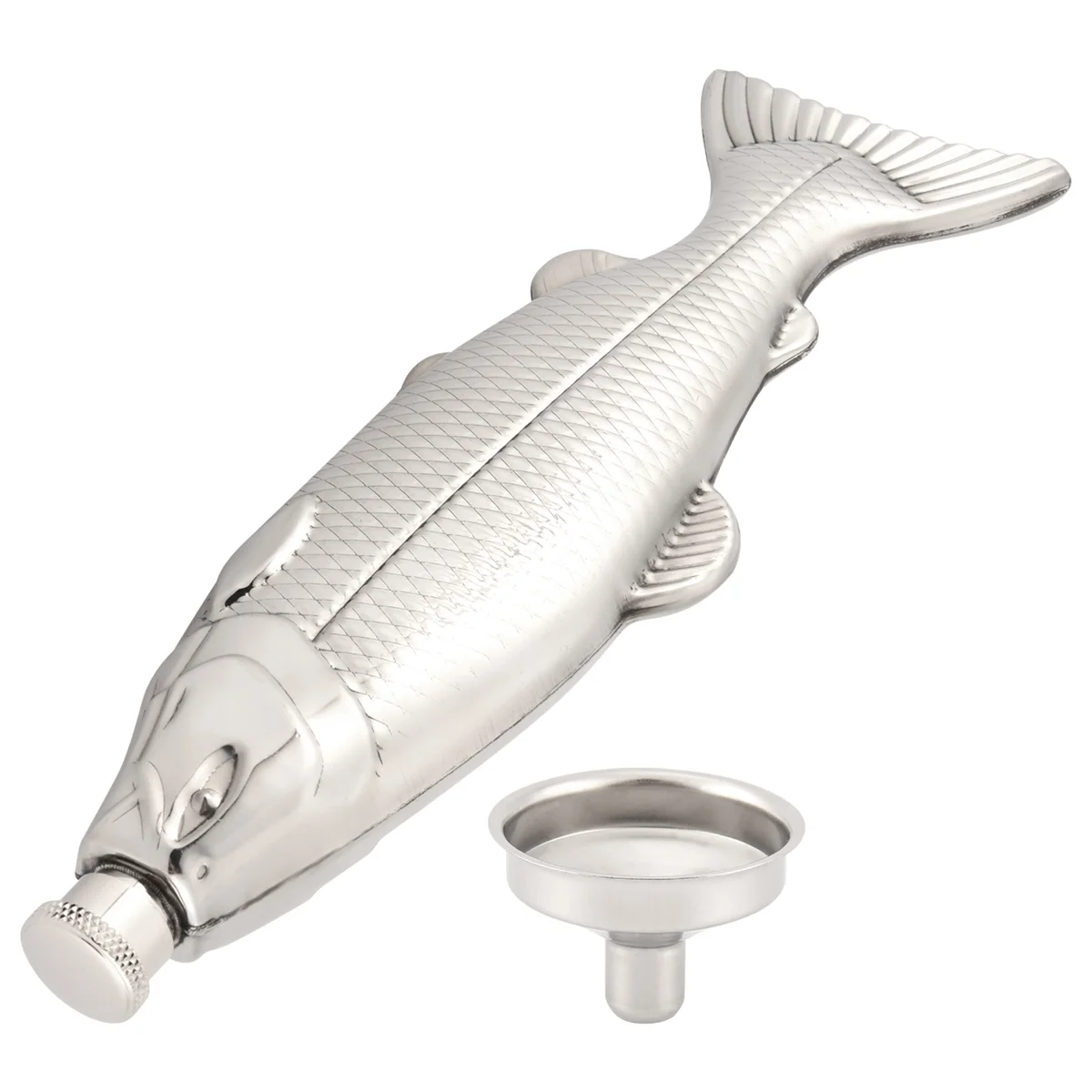 1 Set Fish-Shape Hip Flask 5Oz Bottle Mini Pocket Flask Stainless Steel Party Drinkware for Outdoor