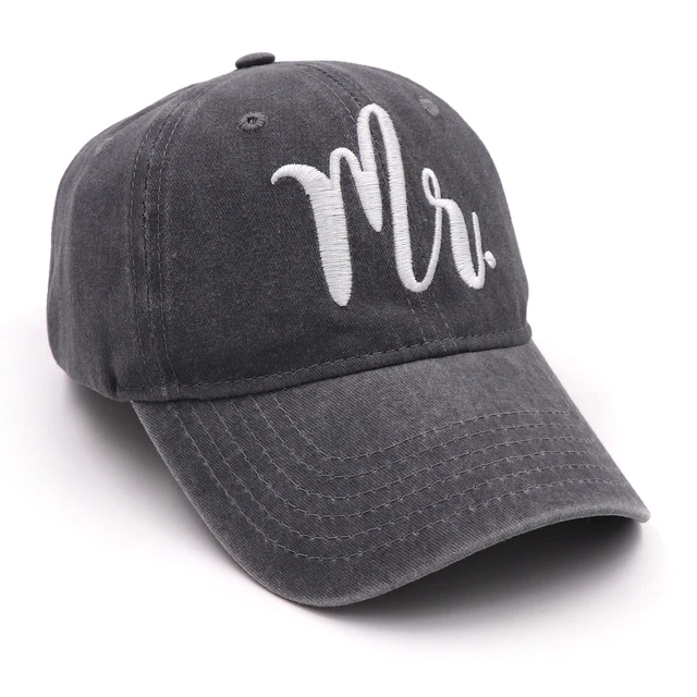 "Bride" & "Groom" Baseball Caps - Cotton Embroidered Hats For Weddings, Honeymoons & Couple Gifts