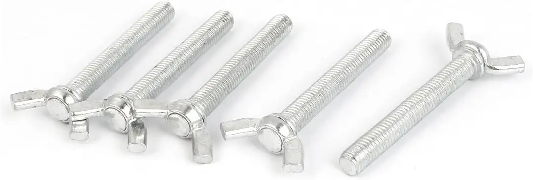 

M8x60mm 1.25mm Pitch Carbon Steel Wing Bolt Butterfly Screw 5pcs