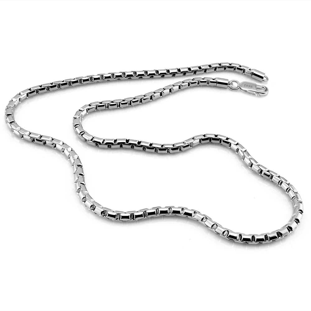

Fashion Men 925 Sterling Silver Necklace Italy 5MM Square Rolo Link Round Box Chain Chokers 18 "20" 22 "24" 26 " Fine Jewelry