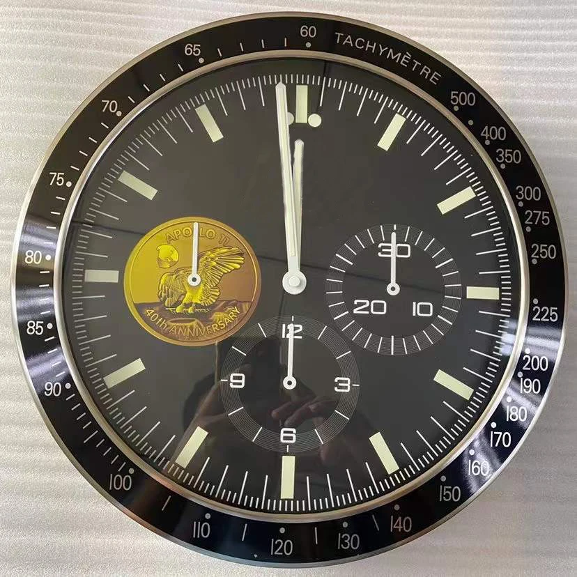 O M E G A Luxury Wall Clock Large Modern Design Metal Watch Shape Silent Calender Quartz Needle Wall Clock With Date digital clock,wood wall clock