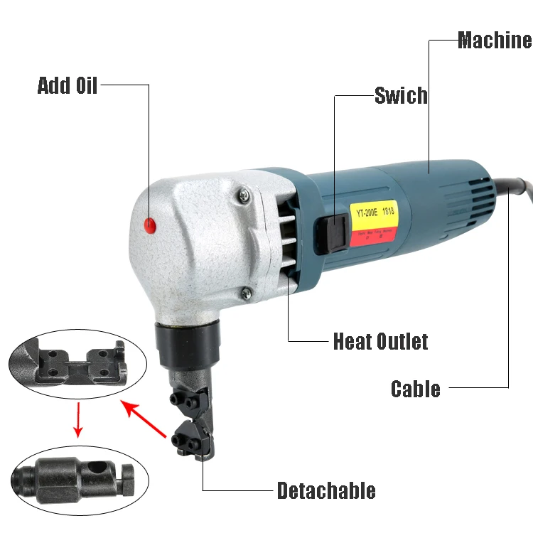 380W Electric Metal Nibbler 1.8mm Metal Cutting Shear Machine Electric Sheet Steel Nibbler High Speed Rotor For Steel Aluminium 4