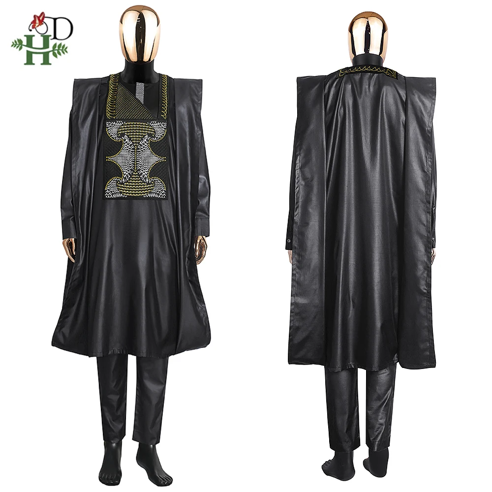 H & D ������ī Bazin Riche ���� Ankara Dashiki ���� Agbada �������� Boubou ���� ���� 3 PCS ��Ʈ ��ȥ�� ��Ƽ ��