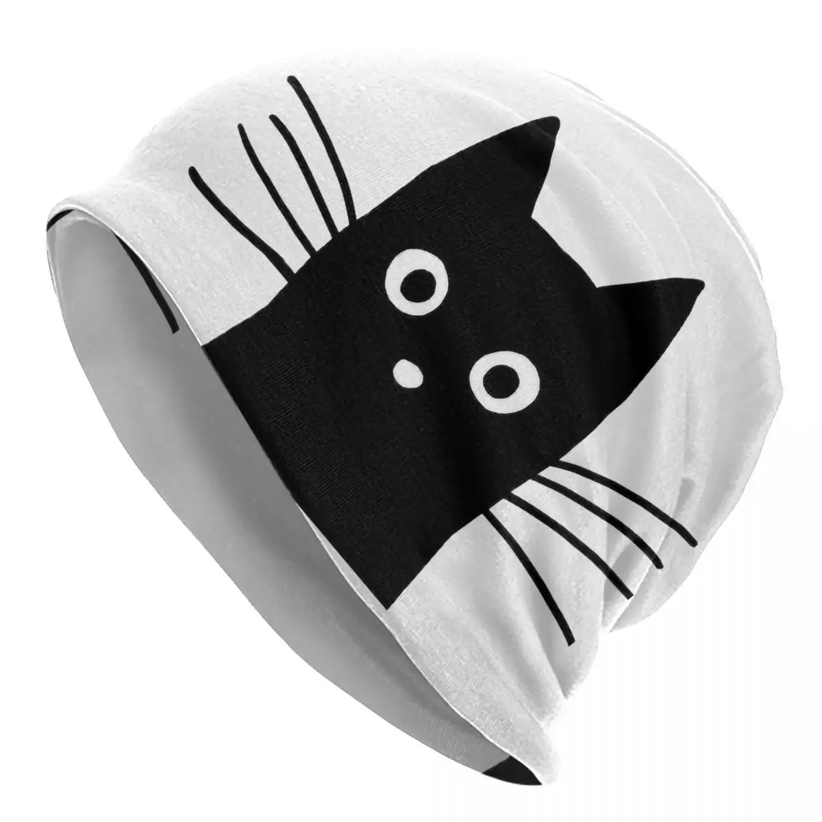 

Мультяшная черная шапочка с кошачьим лицом, головные уборы, шапочки, шапка, котенок, кошка, унисекс, детская шапка двойного назначения