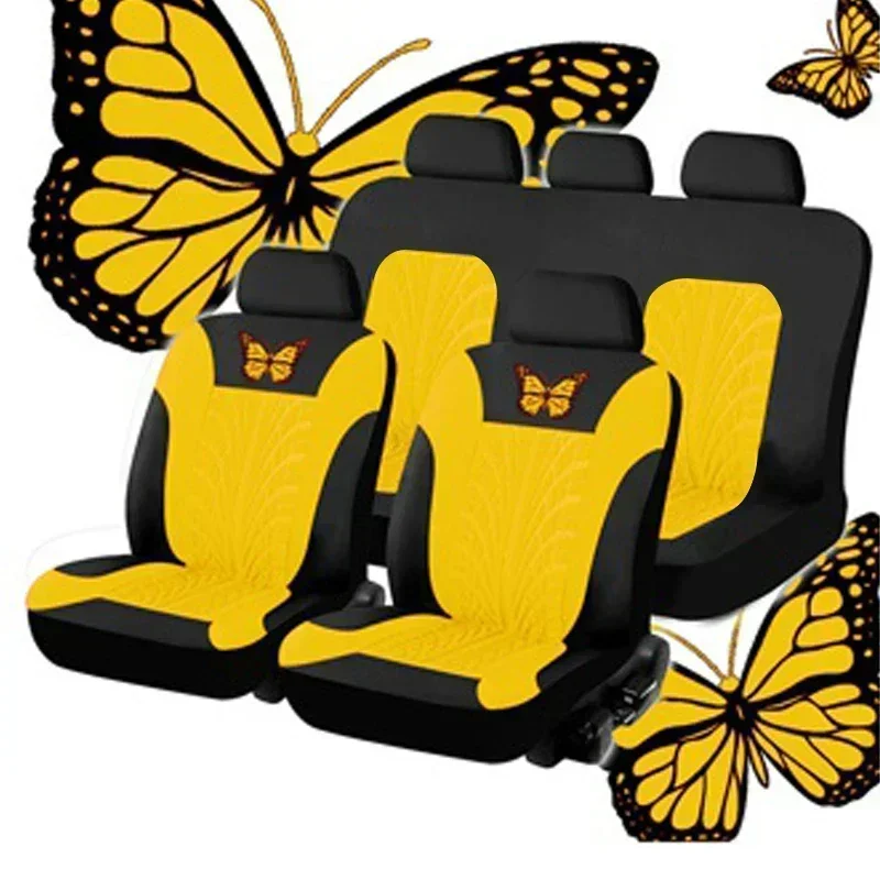 Butterfly Embroidered Universal Car Seat Covers - Elegant Car Cushion Protector
