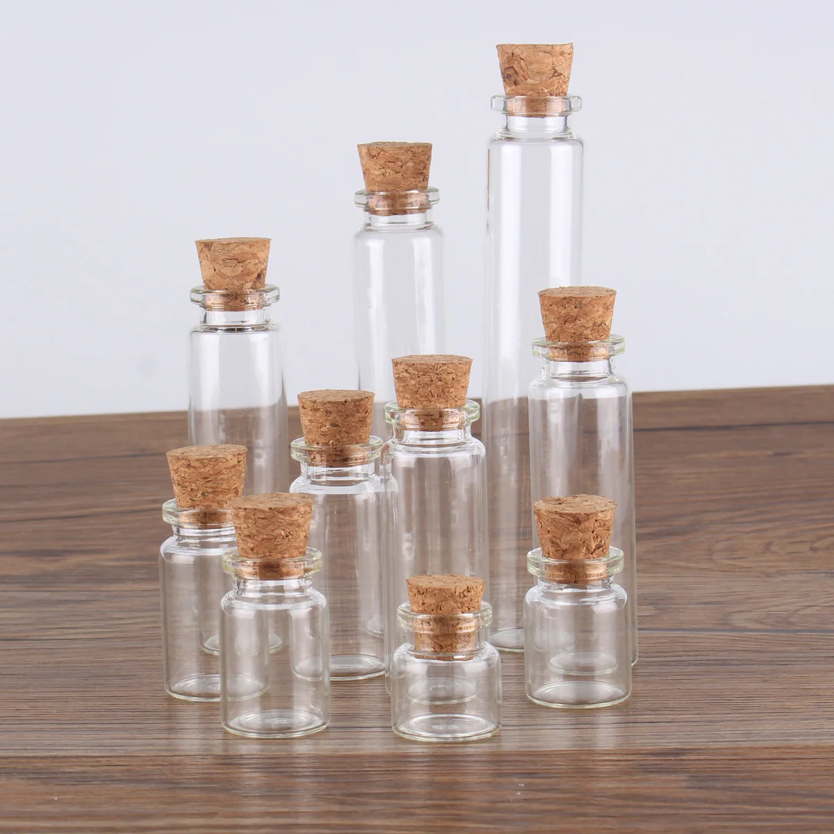 Glass Bottles 50pcs/100pcs 4ml/5/6/7/8/10/12/14/15/18/20/25/30ml Tiny Glass Bottles with Cork mini Glass Jars Vial for Home Decoration Crafts