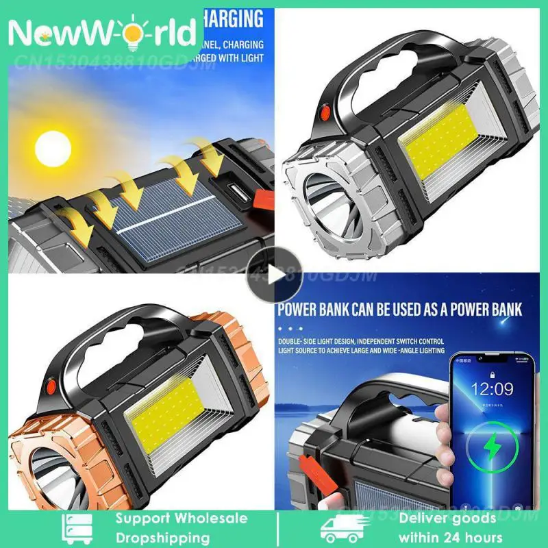 

Powerful Rechargeable Flashlight Solar LED Flashlight Outdoor Waterproof Light Portable Camping Multiple Lighting Modes