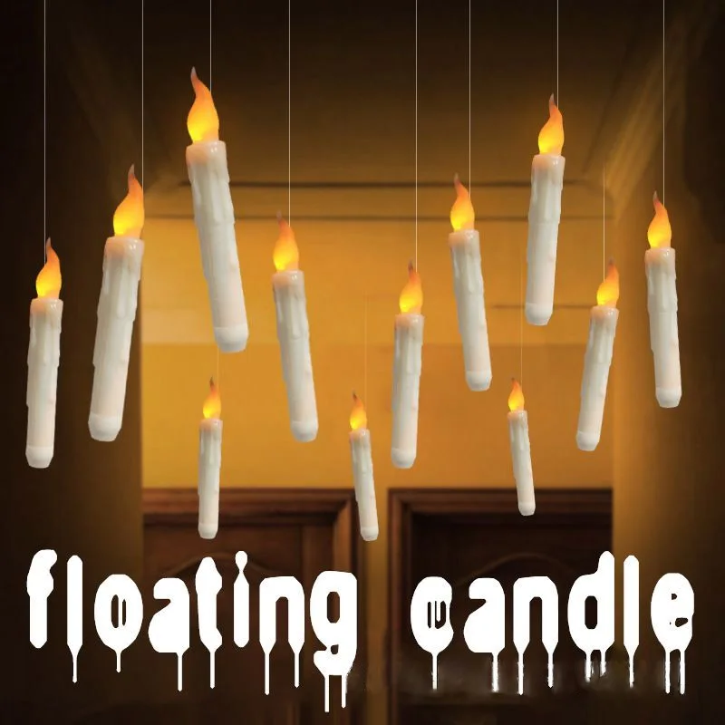 

Floating LED Candles with Remote Control Eid Mubarak Witch Halloween Decoration for Party Supplies Home Wedding Birthday Bedroom