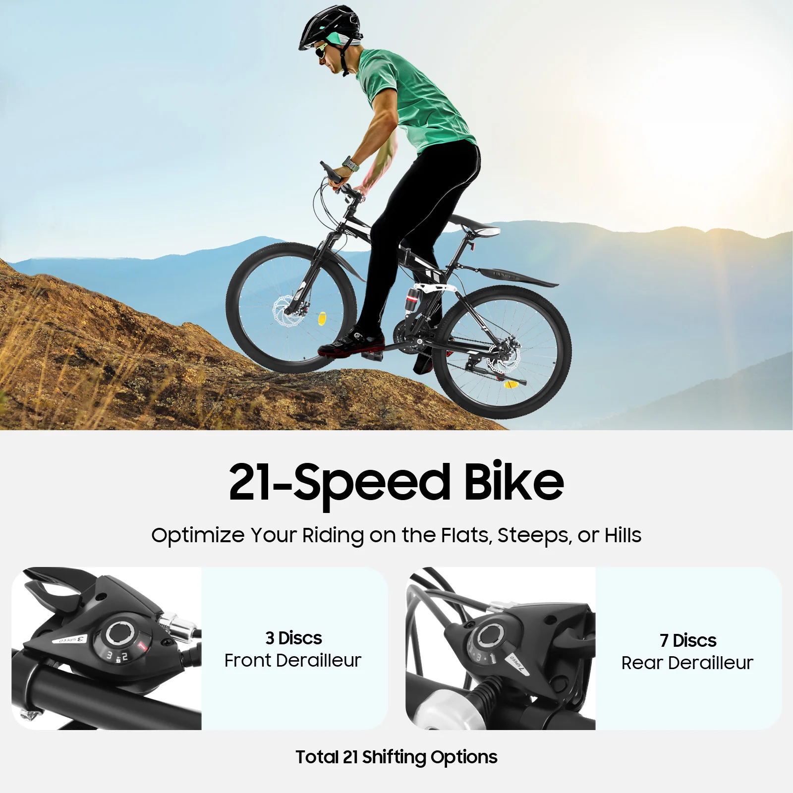 Vélo Pliable Derailleur Vtt 26 Pouces 21 Vitesses 26 Pouces VTT