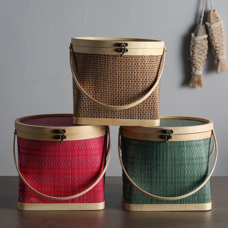Natural Bamboo Handmade Storage Basket, Traditional Article Handicraft 2