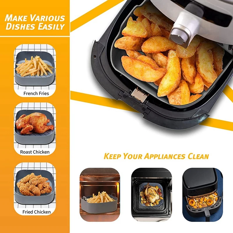 Square Air Fryer Accessories, for Instant Vortex Plus, COSORI 6.4L, Tefal  XXL 6.2L, Breville & Most 5.7L Air Fryers