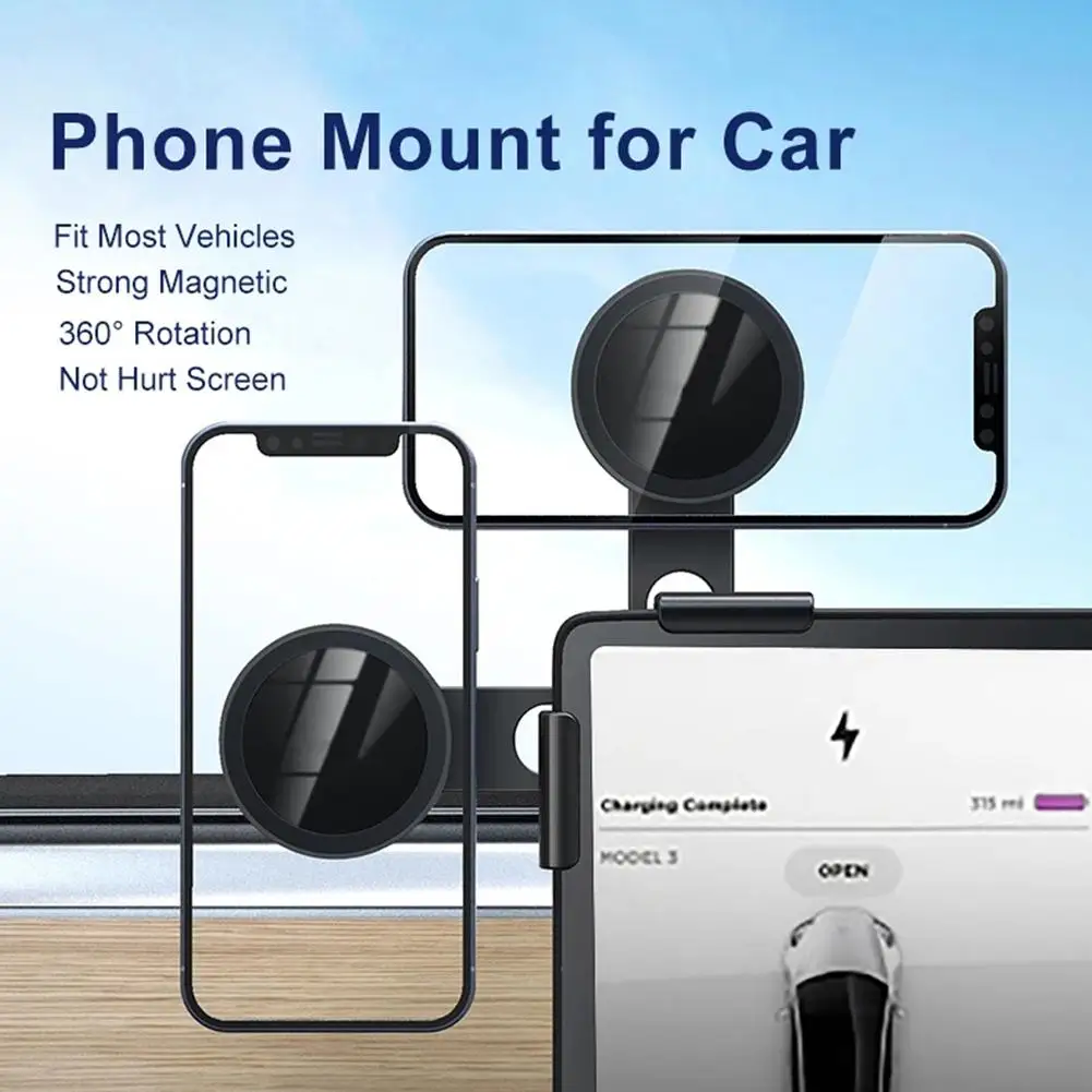 

Магнитный автомобильный держатель для телефона Tesla Model 3/Y/X/S Для Magsafe IPhone 1514 13 12, металлический расширительный кронштейн, боковое Крепление для экрана ноутбука