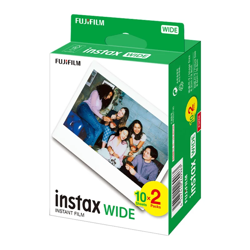 10-100 Sheets Instax Wide Fujifilm White Edge Paper Black 5 Inch Film For Fuji Instant Camera  210 200 100 300 400 AF PhotoPaper