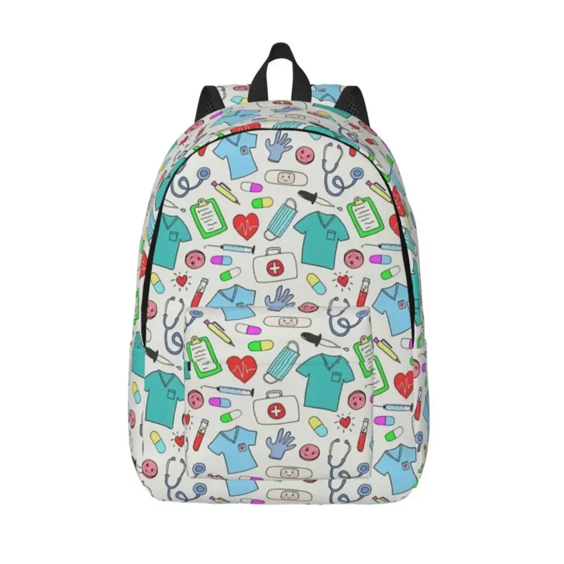 

Colorful Pattern Nurse Medical for Men Women Student School Bookbag Daypack Middle High College Gift