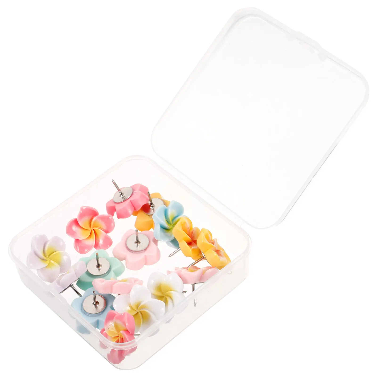 21Pcs 귀여운 꽃 푸시 핀 코르크 보드 여행 사진 지리 교육용 책상용 경량 내마모성 엄지 못핀